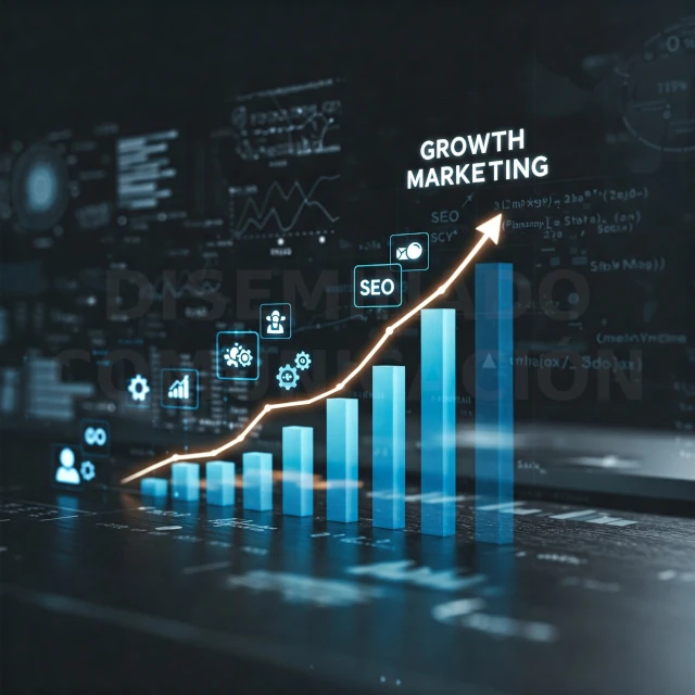 Gráficos ascendentes y datos que representan Growth Marketing