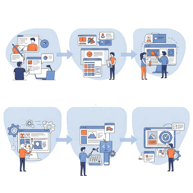 Infografía de la metodología de Impulso Web Pro, mostrando las fases del proceso de desarrollo web avanzado