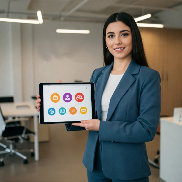 Imagen que muestra iconos representativos de beneficios como contenido de calidad, fidelización y crecimiento para Marketing de Contenidos Básico